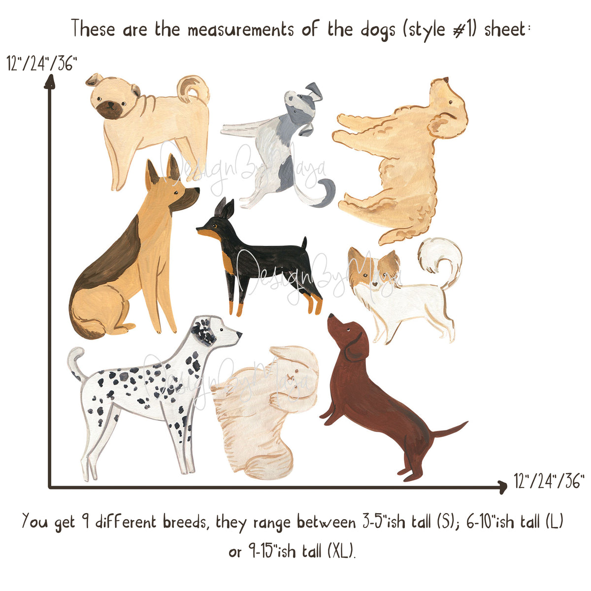 Fabric Dog Wall Decals for Nursery and Kids' Rooms