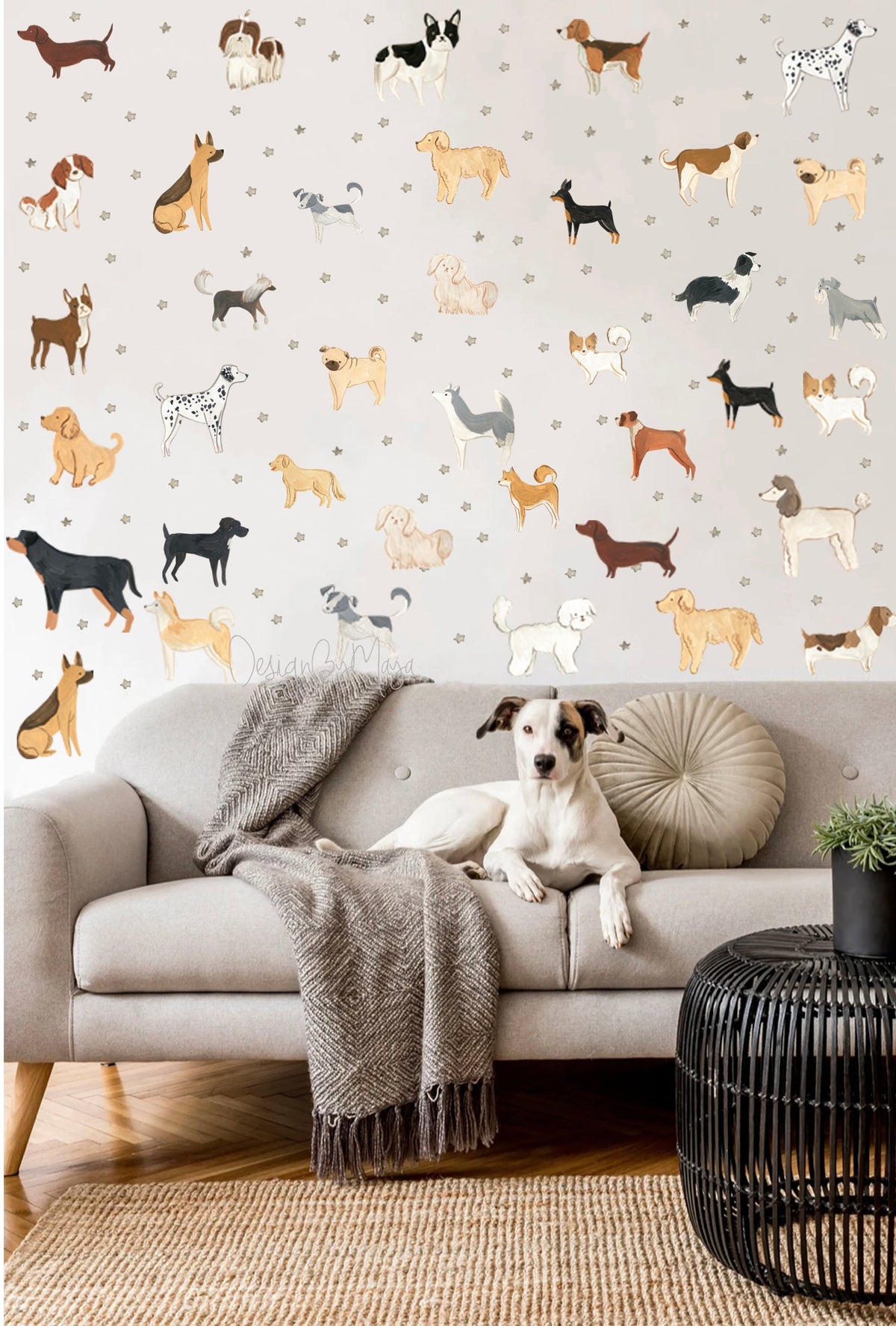 Fabric Dog Wall Decals for Nursery and Kids' Rooms