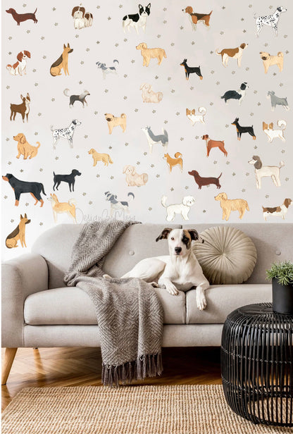 Fabric Dog Wall Decals for Nursery and Kids' Rooms